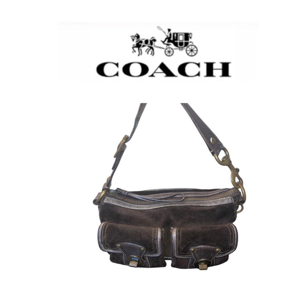 Coach Legacy Suede & Leather Shoulder Bag